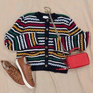 La Ligne x Target Multicolor Textured Striped Cardigan Sweater - Women's sz M
